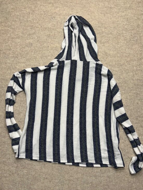 Paper Crane Striped Lightweight Hoodie Knit Small Coastal Beach Casual - Picture 6 of 8